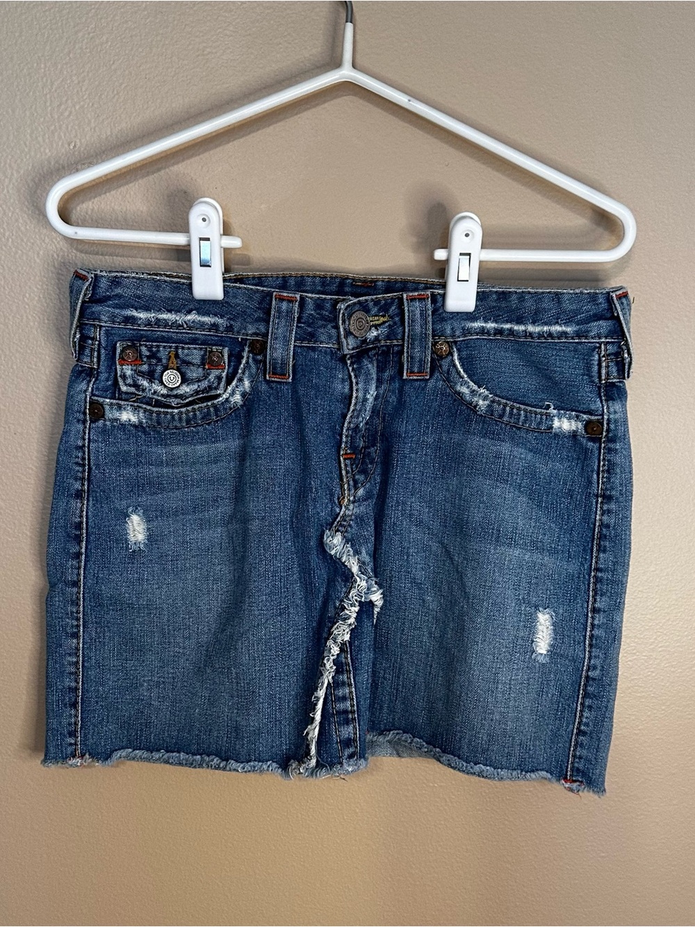 Vintage Y2K True Religion Low Rise Flare Thick Stitch Jeans Made in USA